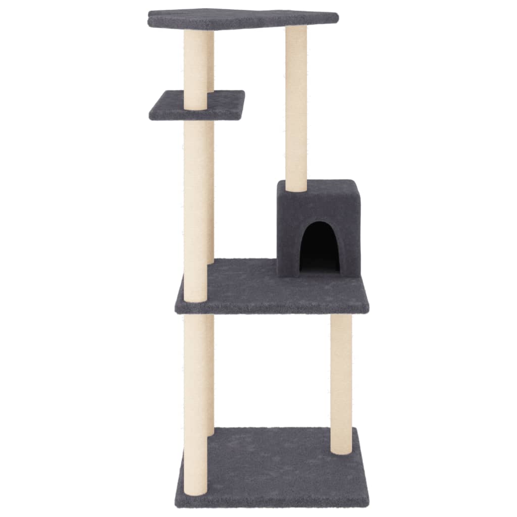 vidaXL Penjalica za mačke sa stupovima za grebanje tamnosiva 123 cm
