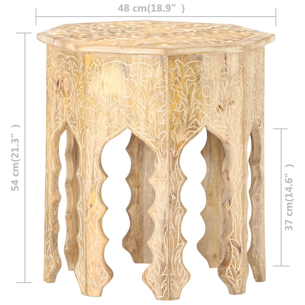 vidaXL Bočni stolić Ø 48 cm od masivnog drva manga