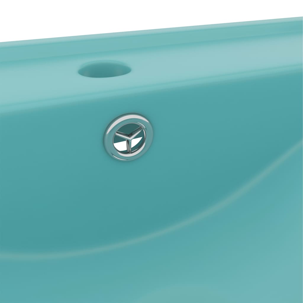 vidaXL Luksuzni umivaonik mat svjetlozeleni 60 x 46 cm keramički