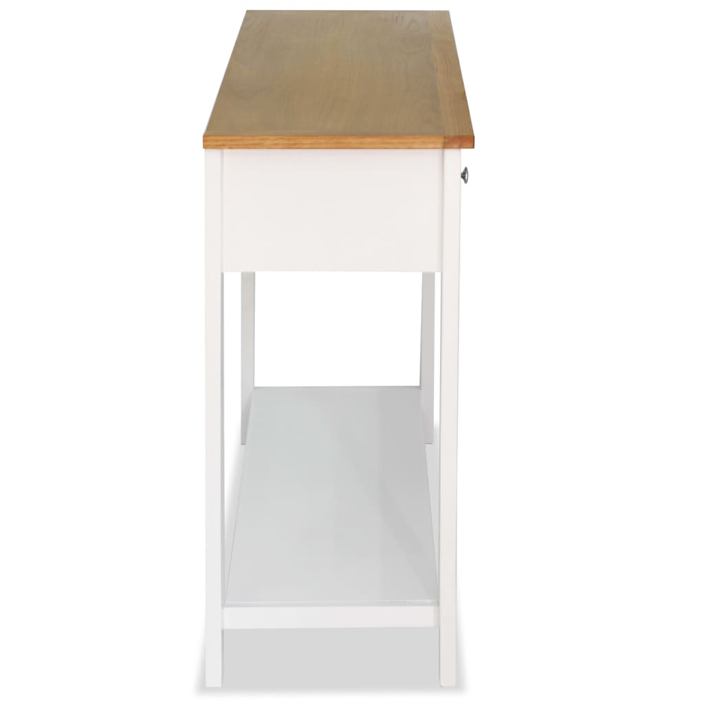 vidaXL Konzolni stol od masivne hrastovine 118 x 35 x 77 cm
