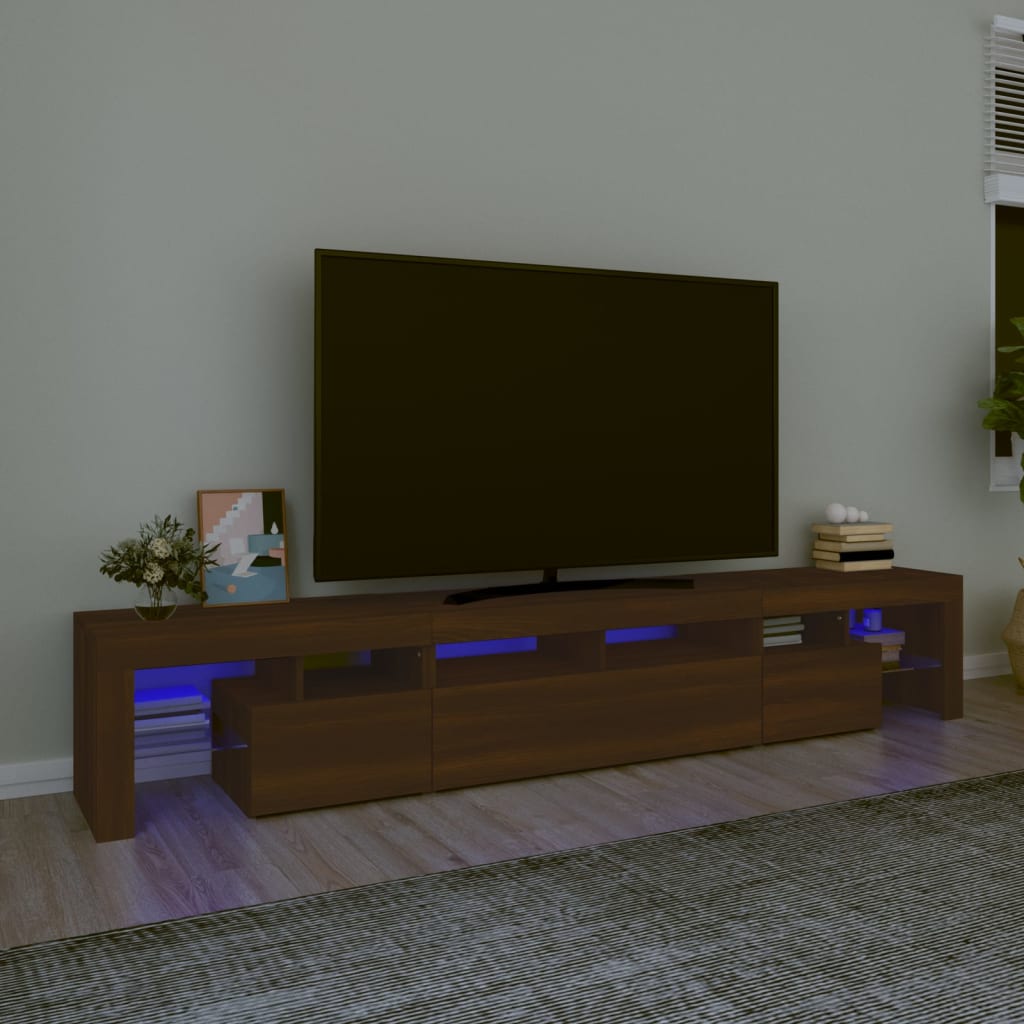 vidaXL TV ormarić s LED svjetlima boja smeđeg hrasta 230x36,5x40 cm