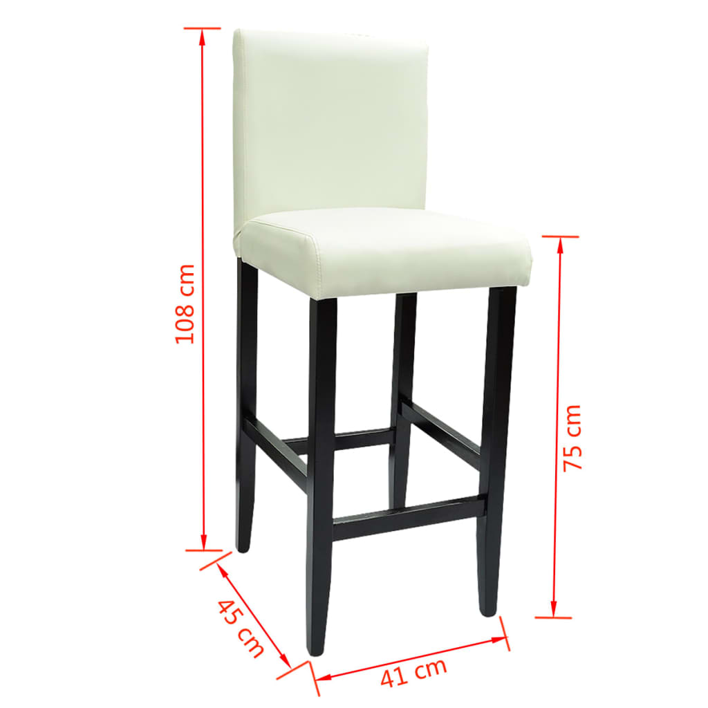 vidaXL Barske stolice od umjetne kože 4 kom bijele