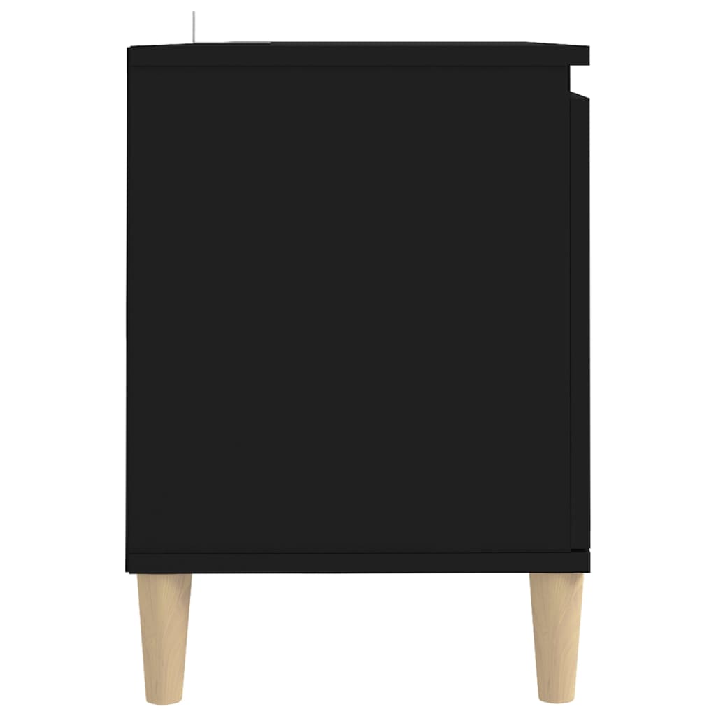 vidaXL TV ormarić s nogama od masivnog drva crni 103,5 x 35 x 50 cm