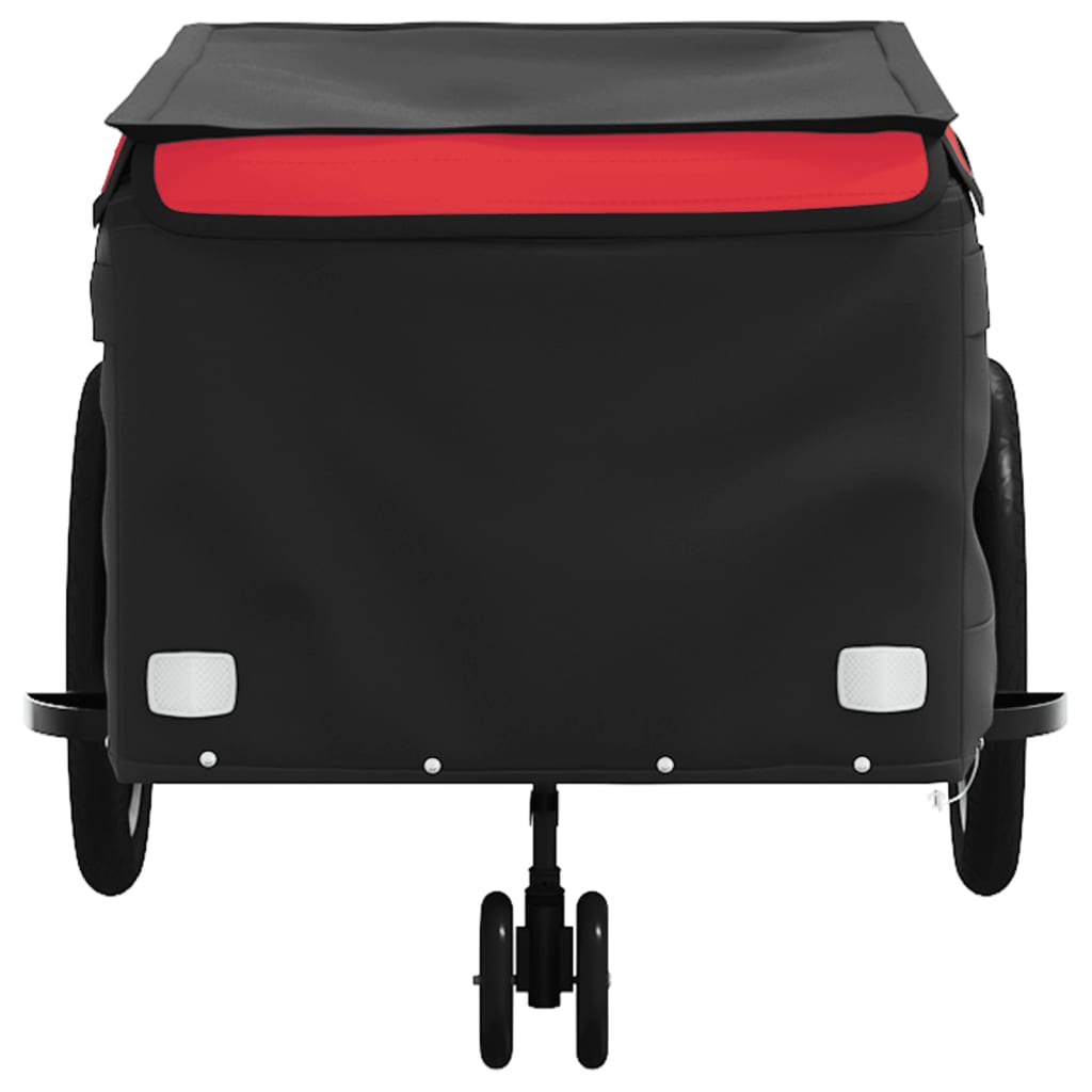 vidaXL Prikolica za bicikl crno-crvena 45 kg željezna