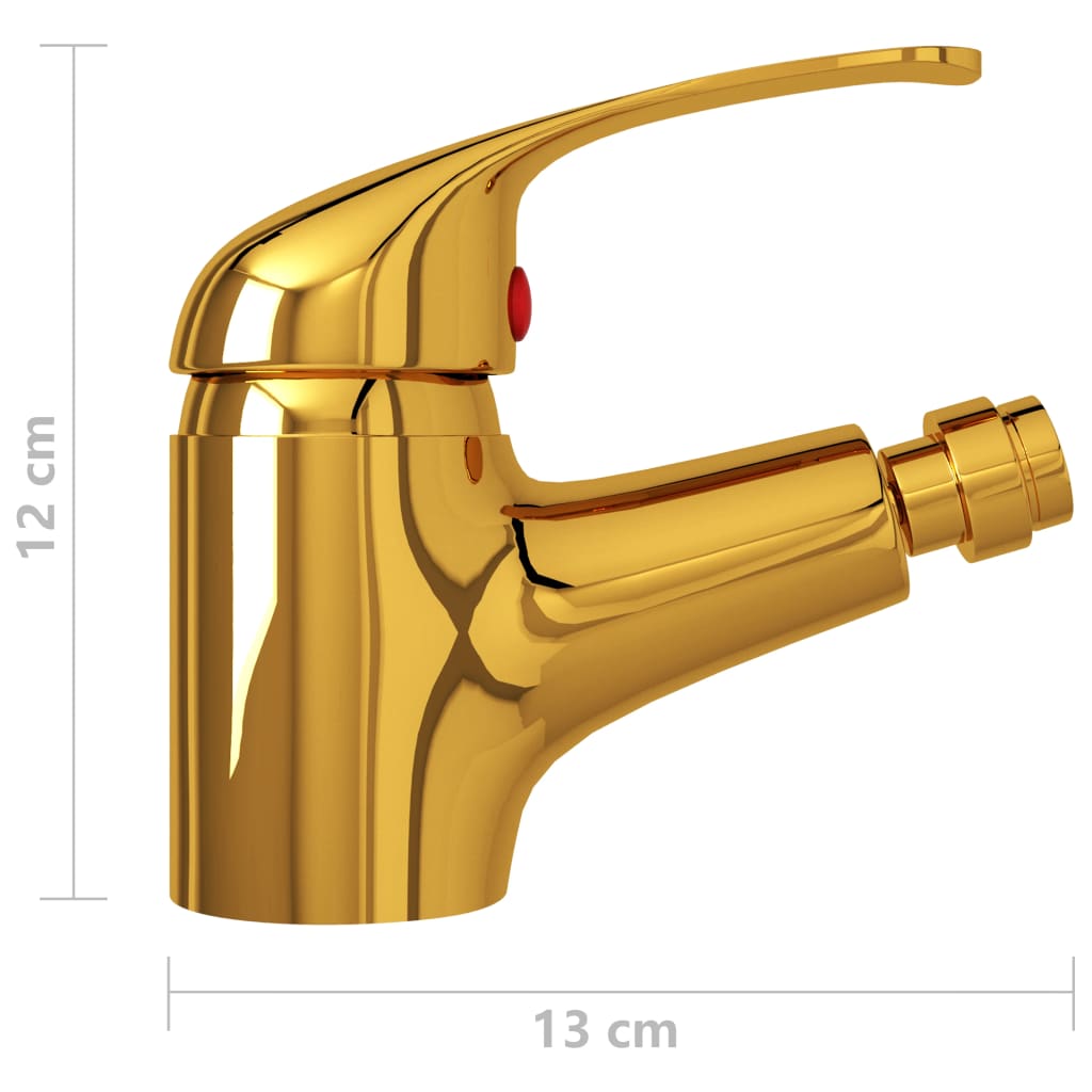 vidaXL Kupaonska miješalica za bide zlatna 13 x 12 cm