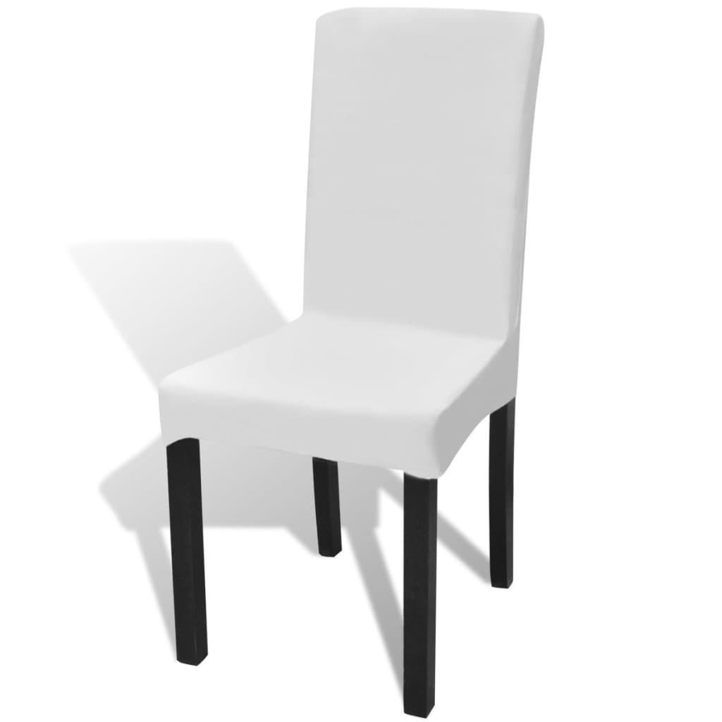 vidaXL Rastezljive navlake za stolice 4 kom Bijela boja
