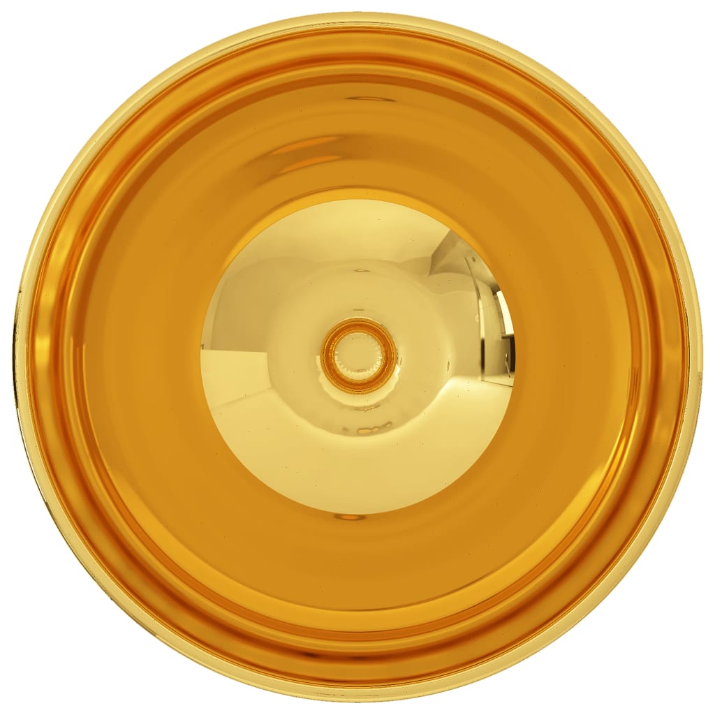 vidaXL Umivaonik 32,5 x 14 cm keramički zlatni