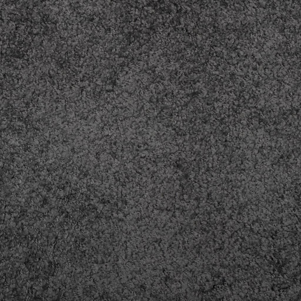 vidaXL Čupavi tepih PAMPLONA s visokim vlaknima antracit Ø 160 cm