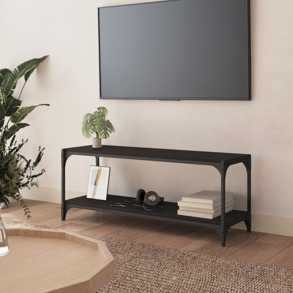 vidaXL TV ormarić crni 100 x 33 x 41 cm od konstruiranog drva i čelika