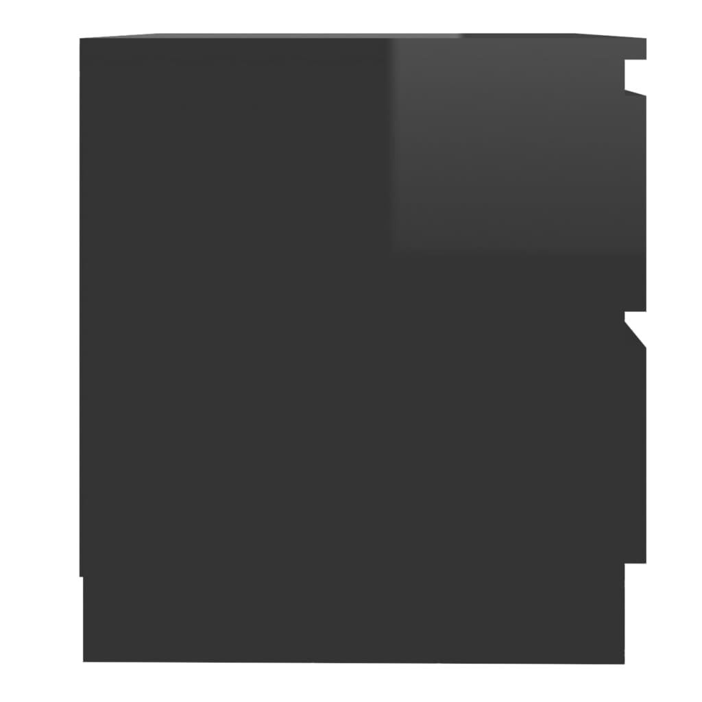 vidaXL Noćni ormarići 2 kom visoki sjaj crni 50 x 39 x 43,5 cm iverica