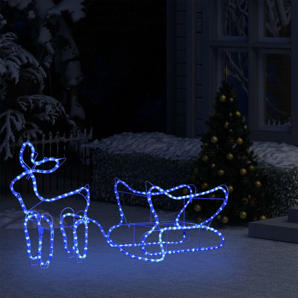 vidaXL Ukrasni božićni sob i sanjke vanjski s 252 LED žarulje
