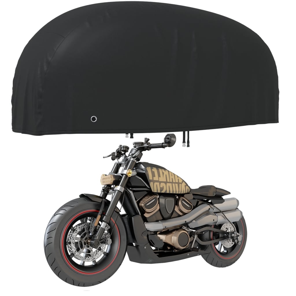 vidaXL Navlaka za motocikl crna 230x95x125 cm 210D Oxford