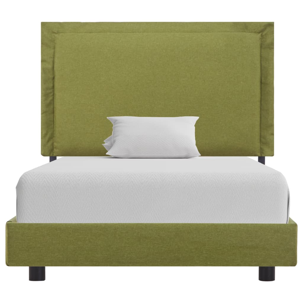vidaXL Okvir za krevet od tkanine zeleni 90 x 200 cm