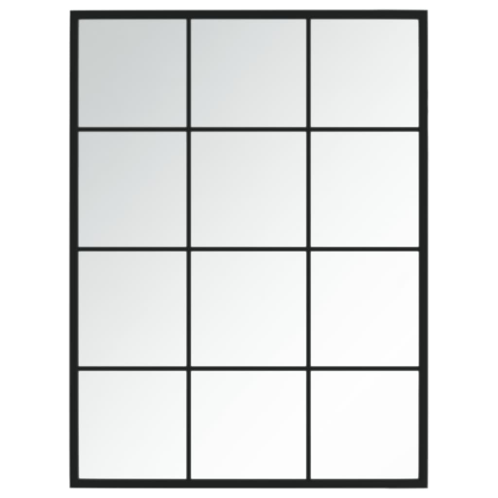 vidaXL Zidno ogledalo crno 80 x 60 cm metalno