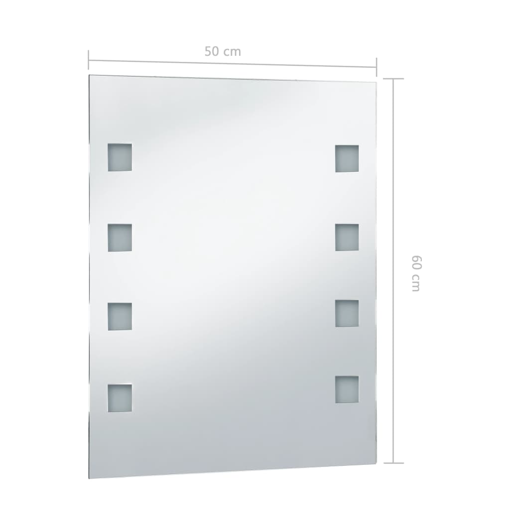 vidaXL Kupaonsko LED zidno ogledalo 50 x 60 cm