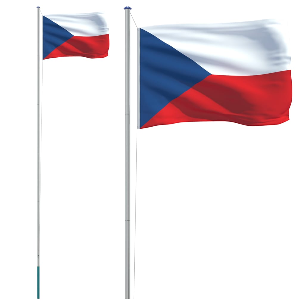 vidaXL Češka zastava i jarbol 6,23 m aluminijska