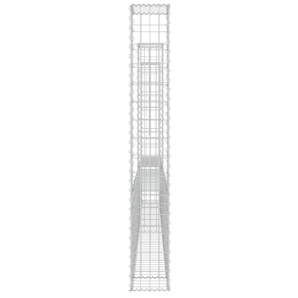 vidaXL Gabionska košara U-oblika s 3 stupa 260 x 20 x 150 cm željezna