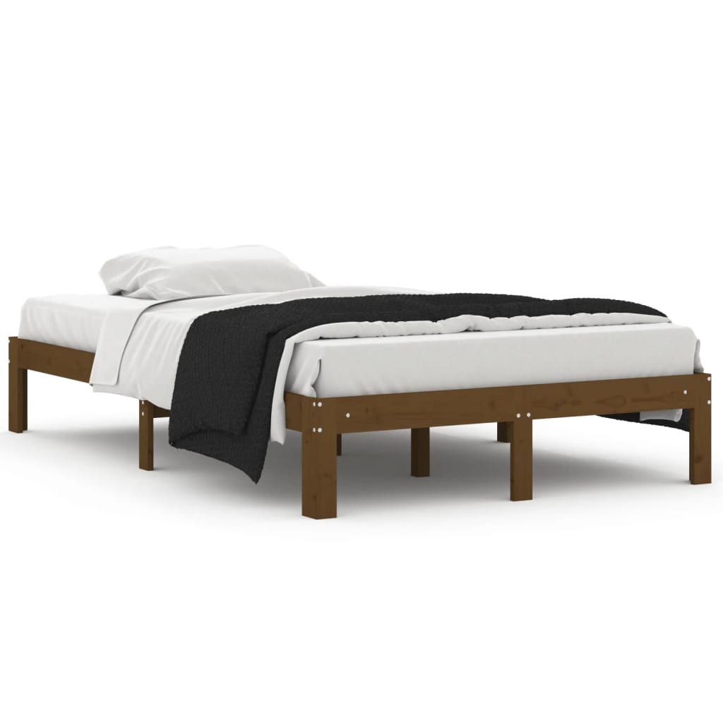 vidaXL Okvir za krevet od masivne borovine boja meda 120 x 200 cm