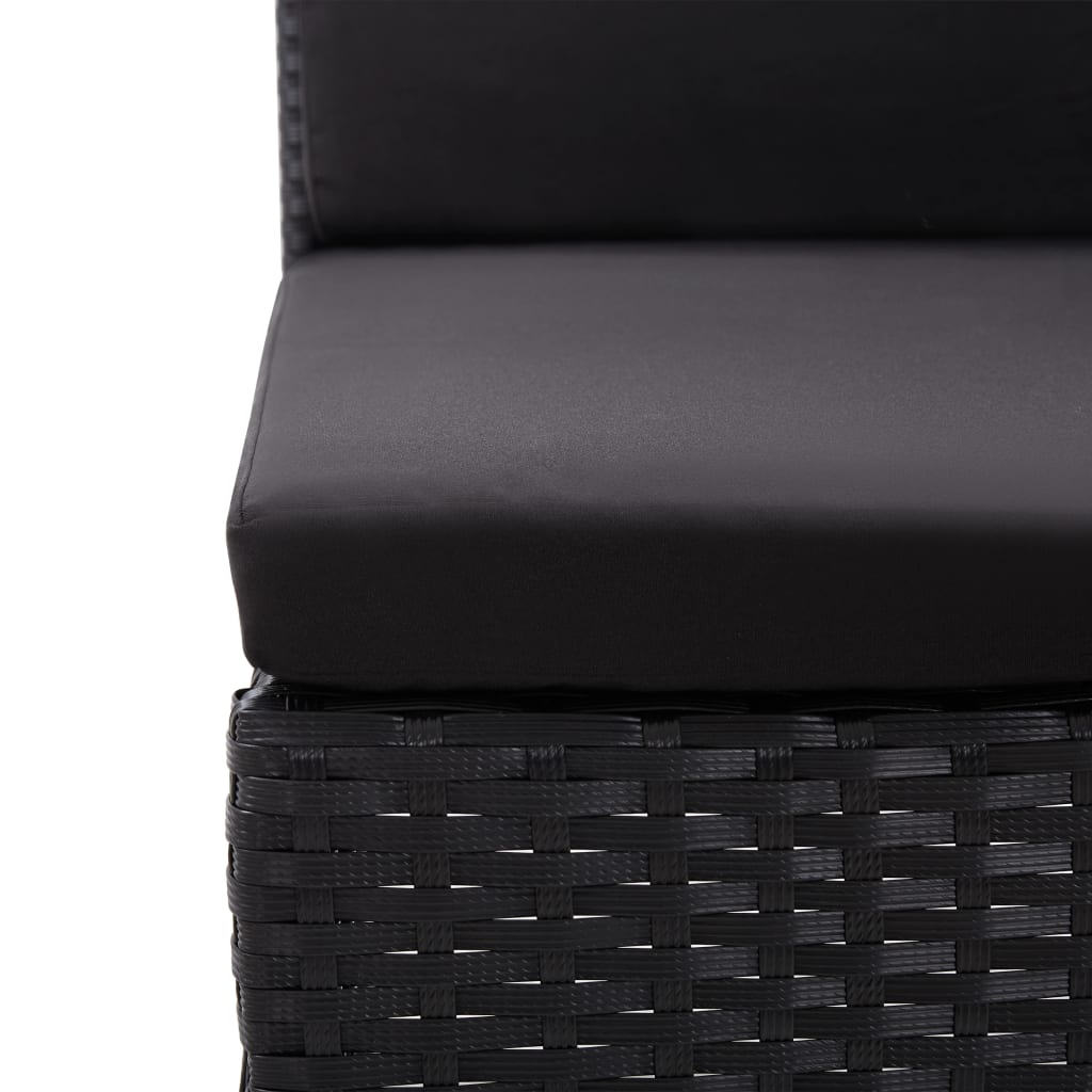 vidaXL 3-dijelna vrtna garnitura od poliratana s jastucima crna