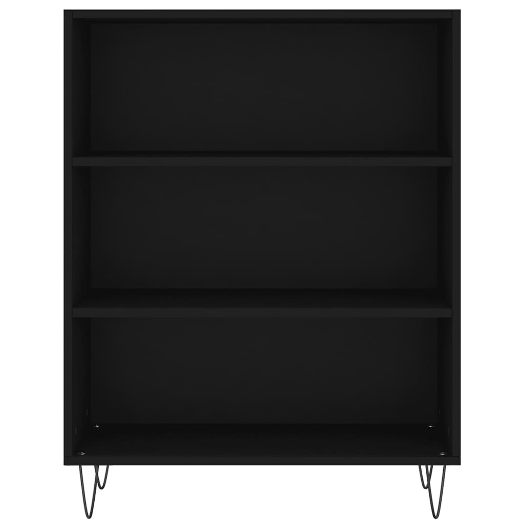 vidaXL Regal za knjige crni 69,5 x 32,5 x 90 cm konstruirano drvo
