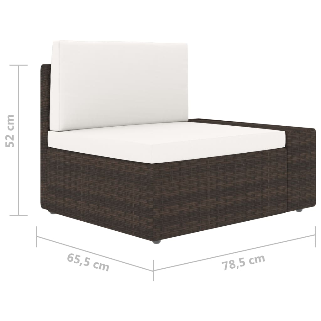 vidaXL Modularna kutna sofa od poliratana s lijevim naslonom smeđa
