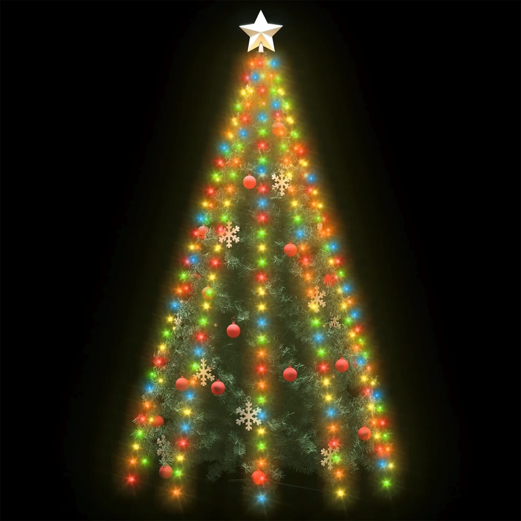 vidaXL Mrežasta svjetla za božićno drvce 250 LED žarulja šarena 250 cm