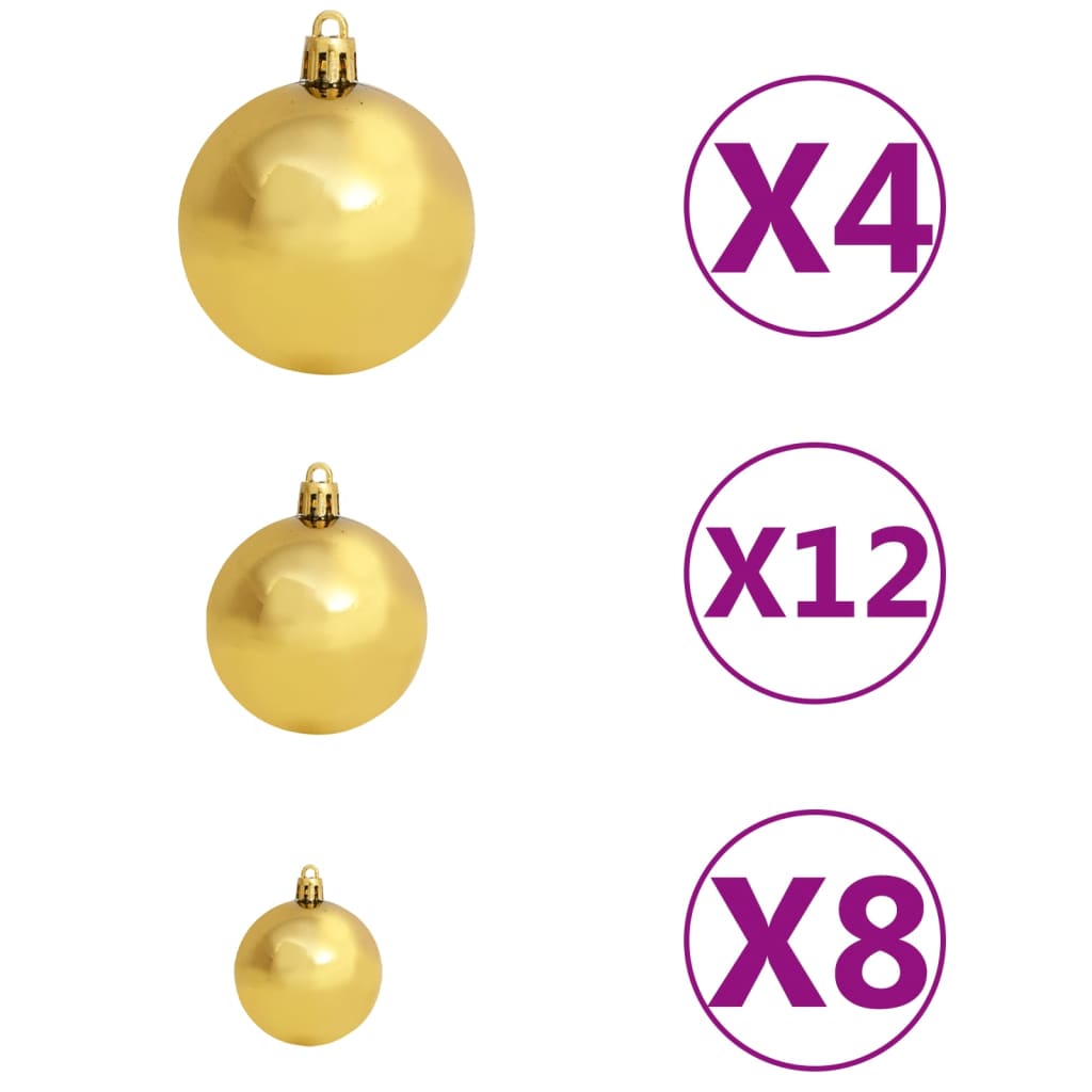 vidaXL Set božićnih kuglica 100 komada 3/4/6 cm smeđi/brončani/zlatni