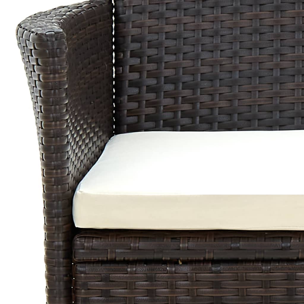 vidaXL Vrtne stolice s jastucima 4 kom od poliratana smeđe