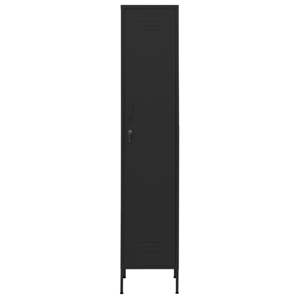 vidaXL Ormarić s ključem crni 35 x 46 x 180 cm čelični