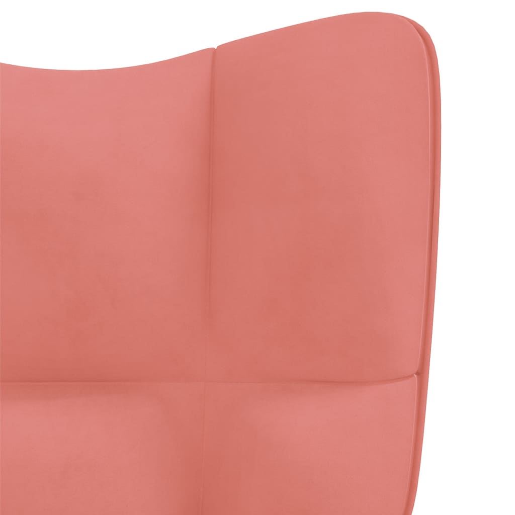 vidaXL Stolica za opuštanje s osloncem za noge ružičasta baršunasta