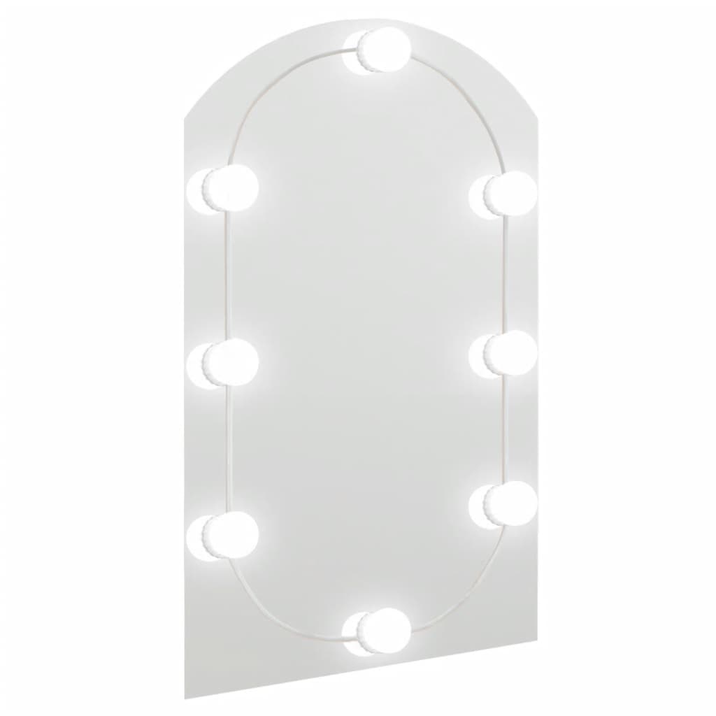 vidaXL Ogledalo s LED svjetlima 60 x 40 cm stakleno u obliku luka