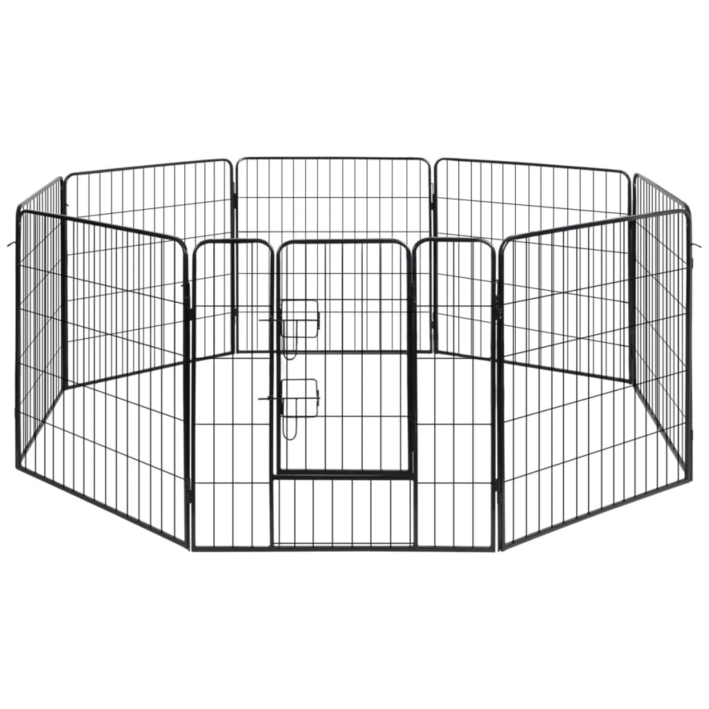vidaXL Ograda za pse s 8 panela od čelika
