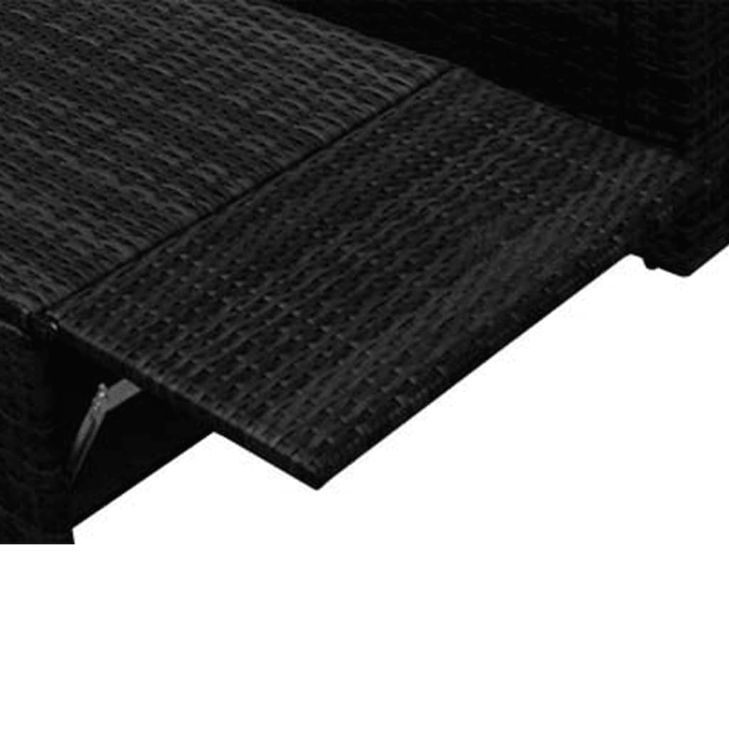 vidaXL 2-dijelna vrtna garnitura od poliratana s jastucima crna
