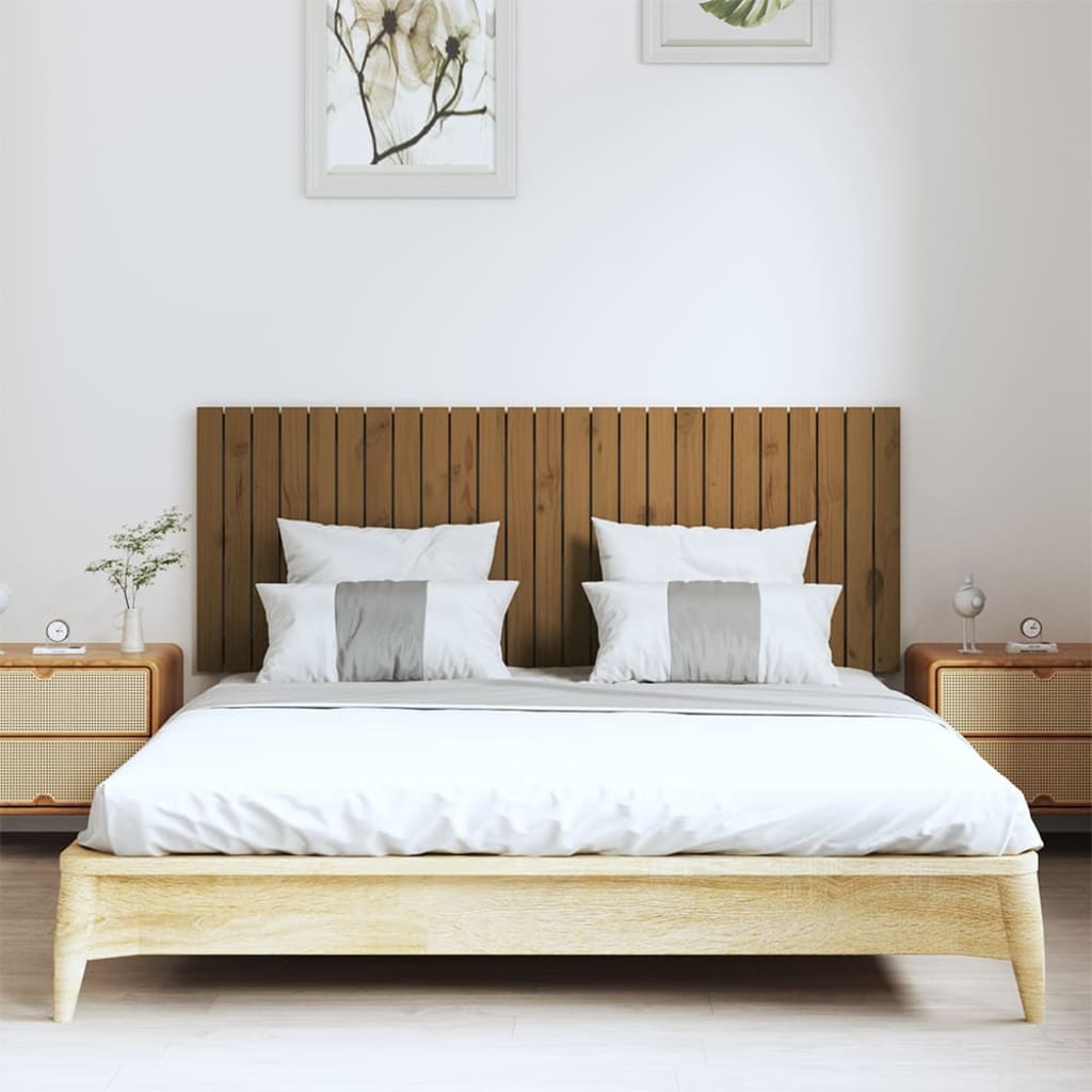 vidaXL Uzglavlje za krevet boja meda 159,5x3x60 cm masivna borovina