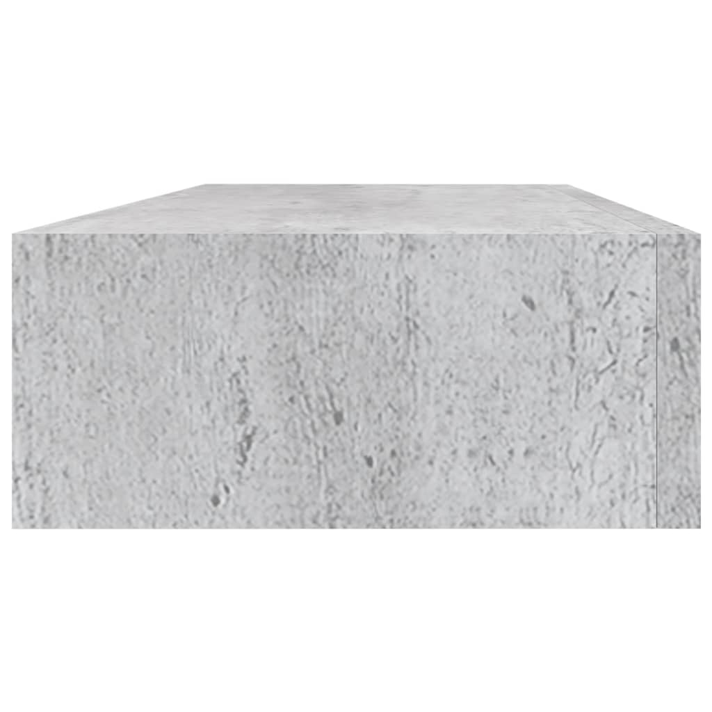 vidaXL Zidna polica s ladicom siva boja betona 60 x 23,5 x 10 cm MDF