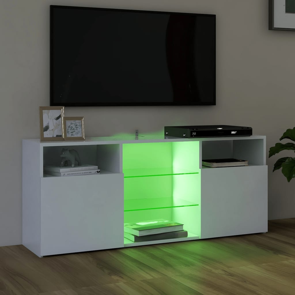 vidaXL TV ormarić s LED svjetlima bijeli 120 x 30 x 50 cm