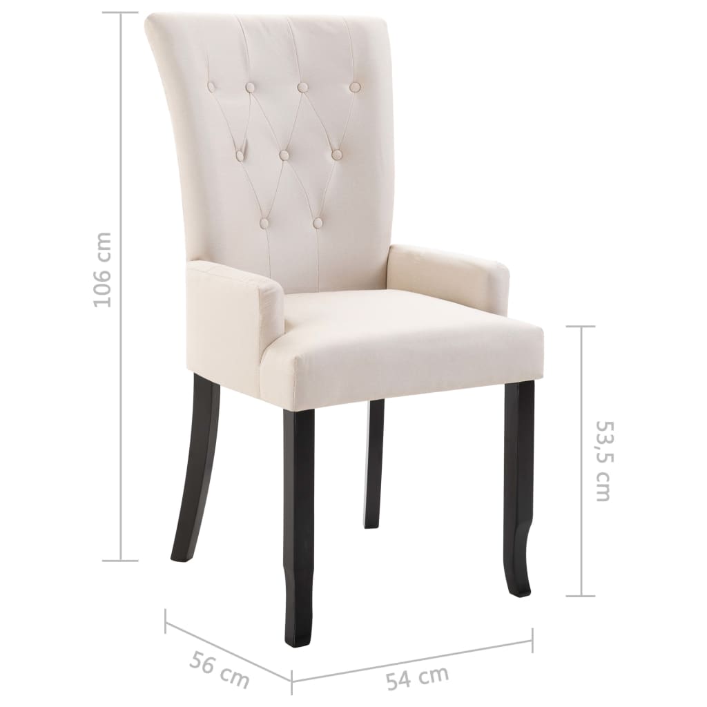vidaXL Blagovaonska stolica od tkanine s naslonima za ruke 6 kom bež