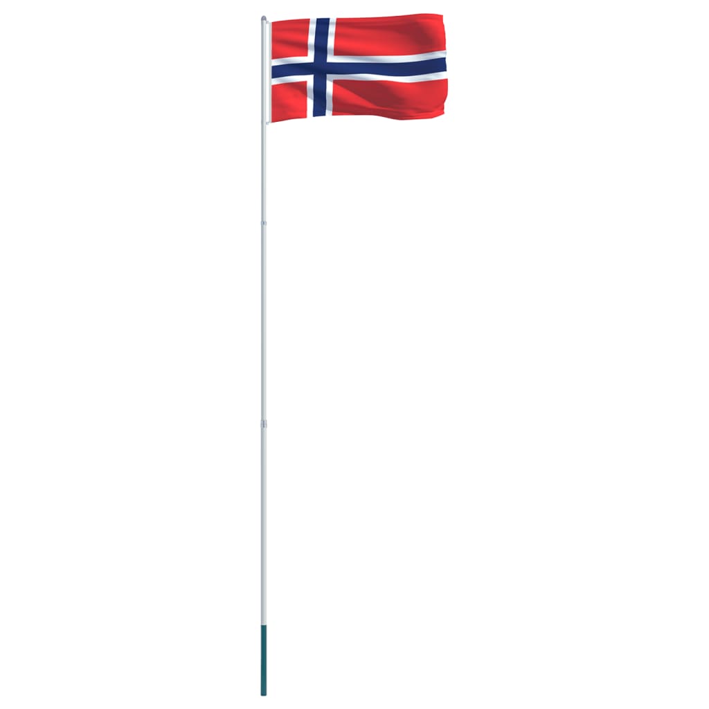 vidaXL Norveška zastava s aluminijskim stupom 4 m