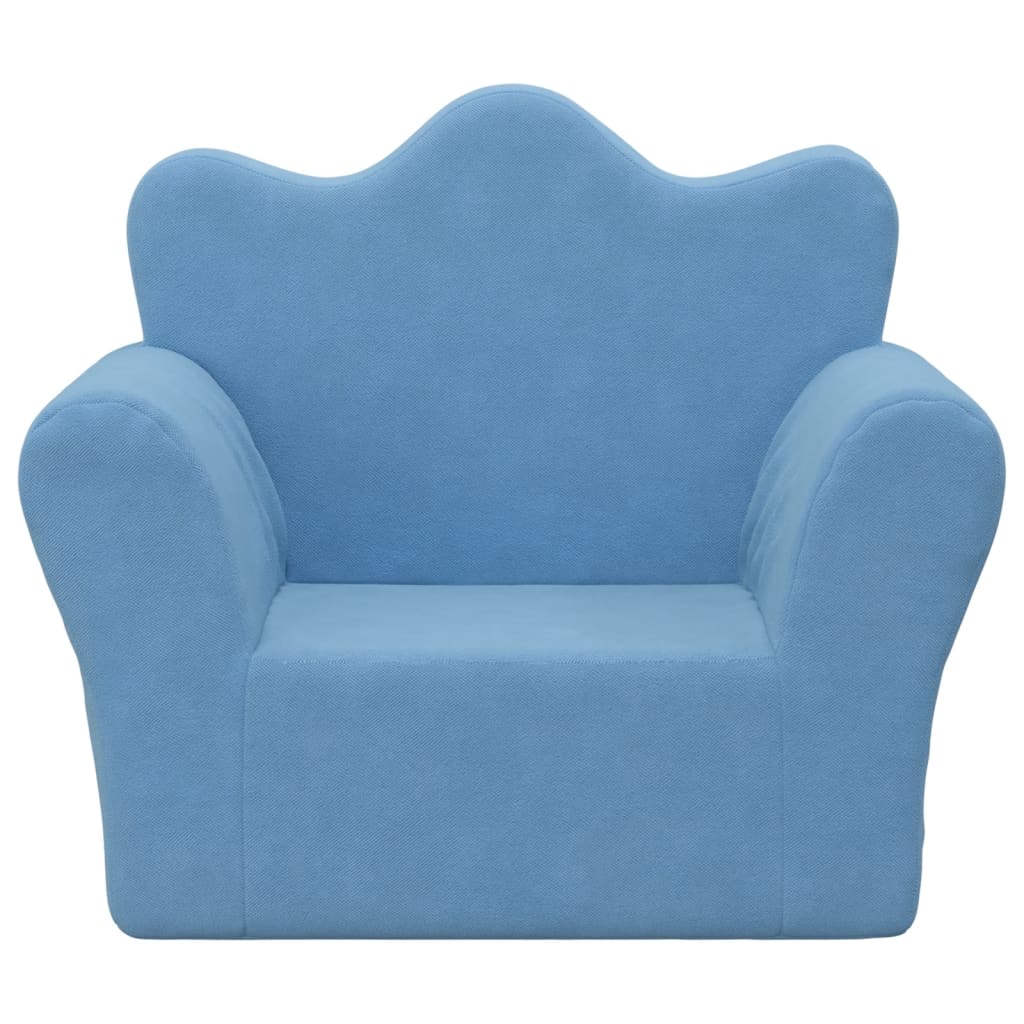 vidaXL Dječja sofa plava mekana plišana