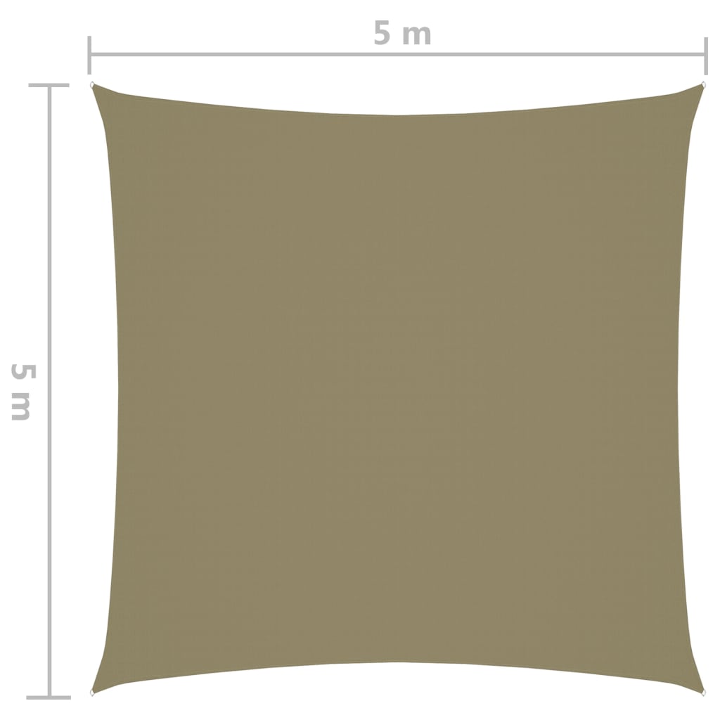 vidaXL Jedro za zaštitu od sunca od tkanine četvrtasto 5 x 5 m bež