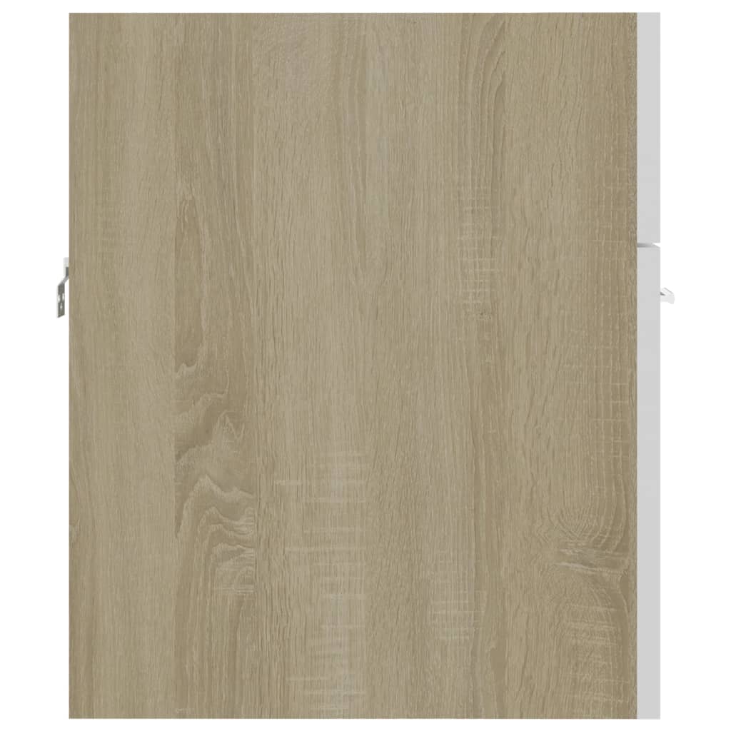 vidaXL Ormarić za umivaonik bijeli i boja hrasta 41x38,5x46 cm drveni