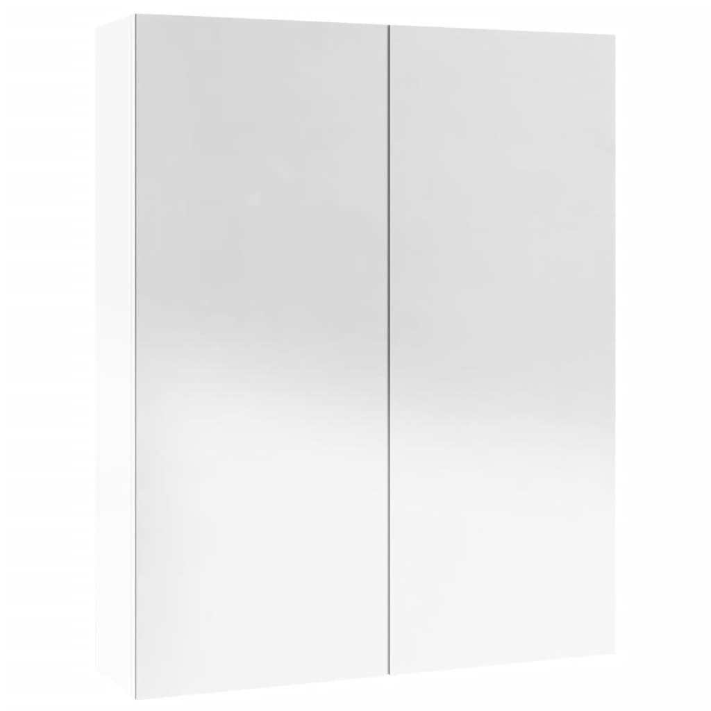 vidaXL Kupaonski ormarić s ogledalom 60x15x75 cm MDF sjajni bijeli