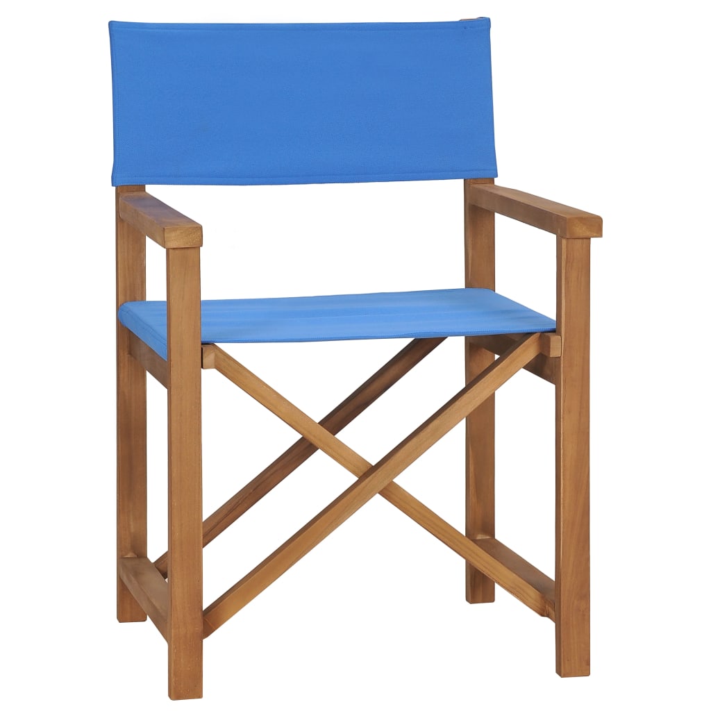 vidaXL Redateljske stolice 2 kom od masivne tikovine plave
