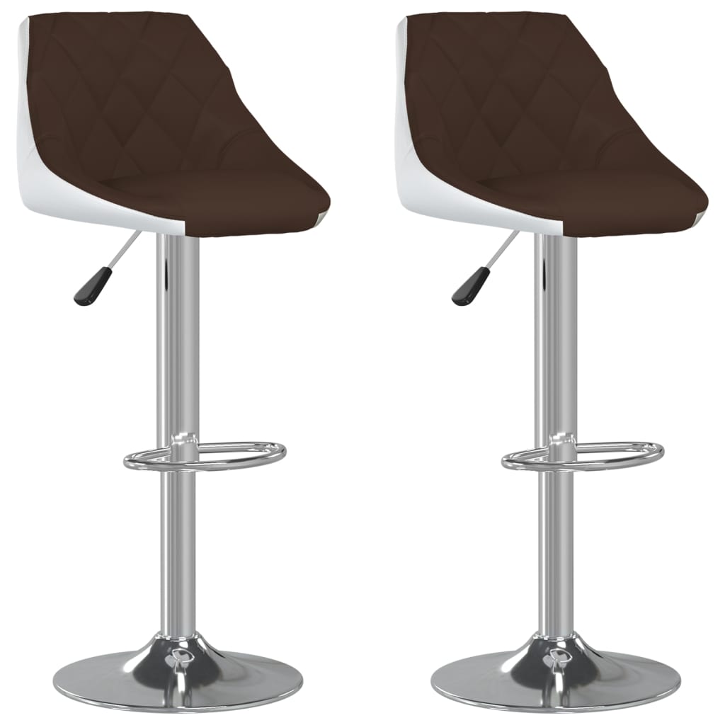 vidaXL Barski stolci od umjetne kože 2 kom smeđe-bijeli