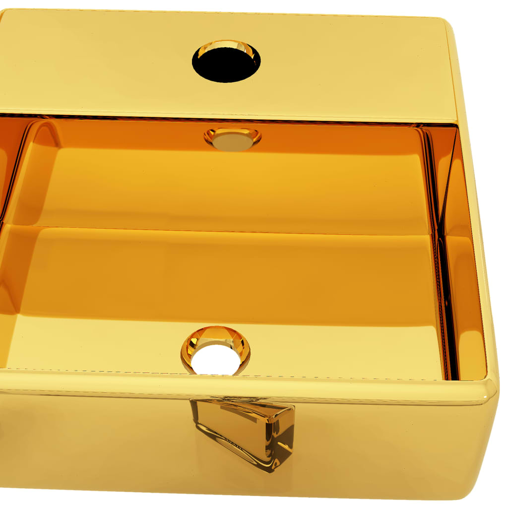 vidaXL Umivaonik s otvorom za slavinu 38x30x11,5 cm keramički zlatni