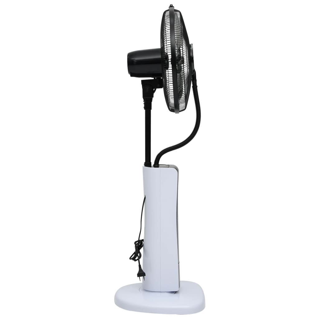 vidaXL Ventilator na postolju s maglicom i daljinskim crno-bijeli