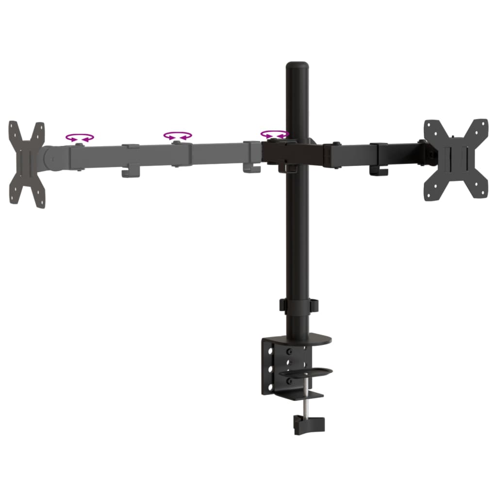vidaXL Nosač za monitor crni čelični VESA 75/100 mm