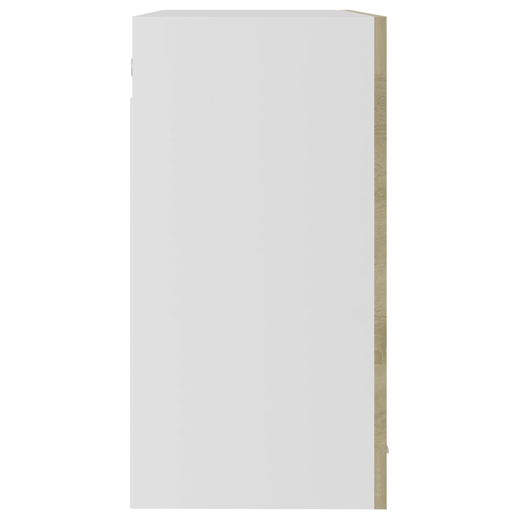 vidaXL Viseći stakleni ormarić boja hrasta 80 x 31 x 60 cm drveni