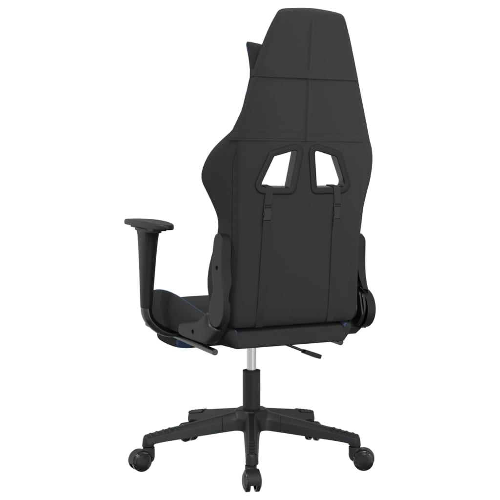 vidaXL Igraća stolica od tkanine s osloncem za noge crna-Plava