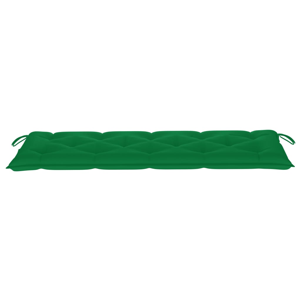 vidaXL Vrtna klupa sa zelenim jastukom 150 cm od masivne tikovine